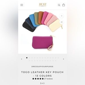 red lambskin pochette, coin purse- Togo leather- from Dress up your purse.